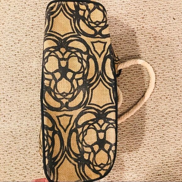 👠mudpie Straw Jute Beachbag with flower print - Picture 7 of 8